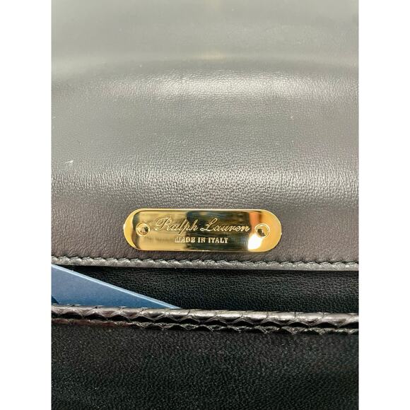 Ralph Lauren Python Clutch Bag Exotic Black Gold - Picture 13 of 15